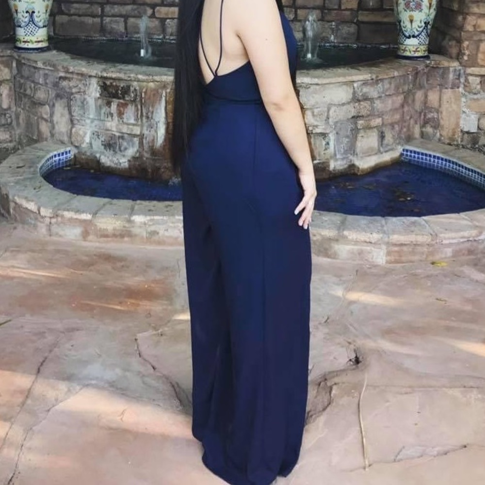 Navy blue pant jumpsuit.